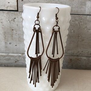 Artisan Crafted Copper Fringe  Earrings